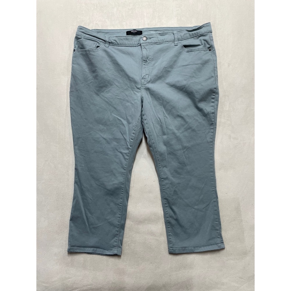 Simply Vera Vera Wang Blue Gray Mid Rise Capri Pants Womens 24W Stretch Denim